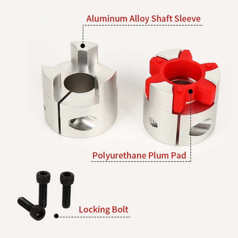 BORDSTRACT 10mm to 11mm Plum Flexible Shaft Coupling, Diameter 40mm Length 55mm Aluminium Motor Connector Flexible Spider Coupler for 3D Printer CNC Machine Servo Stepped Motor - Image 3